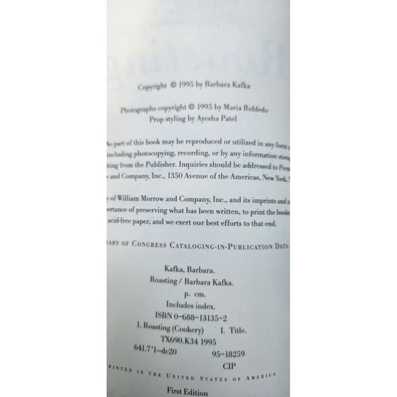 Roasting A Simple Art  Barbara Kafka Cookbook Hardcover - Picture 4 of 16